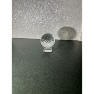 1 Crystal Golf Ball Paperweight/Trophy On Pedestal Stand